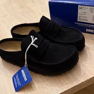 Birkenstock Black Suede Loafers